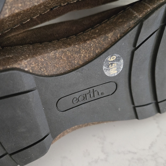 NEW Earth Kolia Round Toe Slip-on Casual Clogs Dark Brown Suede Leather Cork 9.5 - Picture 8 of 9